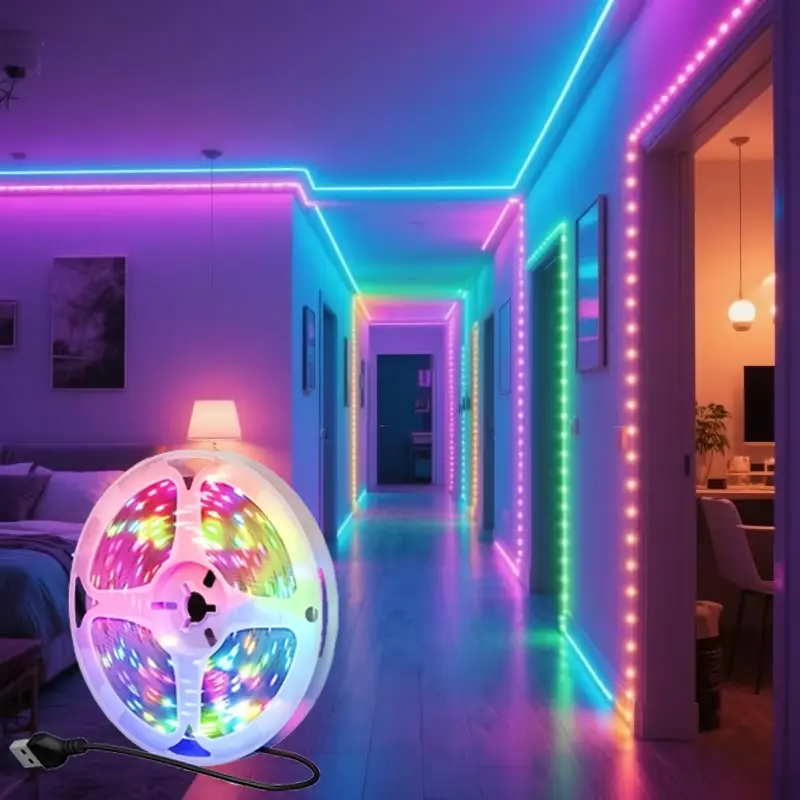 5v RGB LED Strip Light, RGB LED Lights, Led Lights Strips, Colorful Neon Smart Light Tape, USB Powered Button Control, Christmas Decor, Home Atmosphere, Ambient Led Lights, Holiday Gift