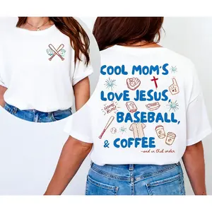 Jesus Baseball & Coffee T-shirt, Christian Sports Tee, Faith Inspired Apparel, Perfect Gift for Believers and Fans