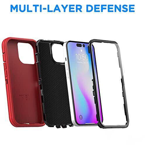 Rugged Defender Phone Case Cover For Apple iPhone 17 / 16 / 16E / 15 / 14 / 13 / 12 / Plus / Pro / Pro Max / Shockproof Heavyduty Protection cover With Belt Clip Phonecase