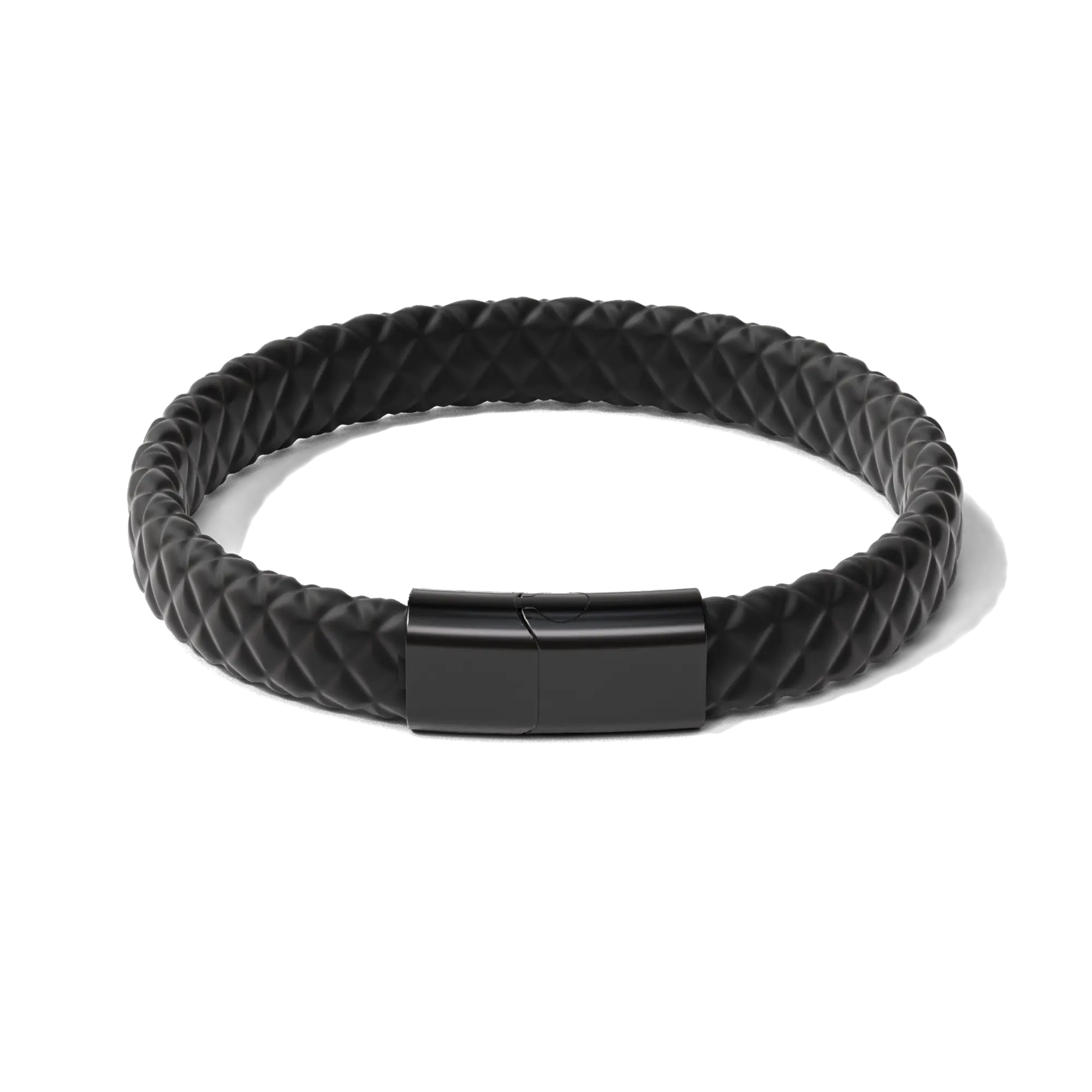 The Spartan Bracelet – Water-Resistant FlexTech Silicone Band, Braided Leather Look, Adjustable Fit for All Wrist Sizes