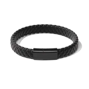 The Spartan Bracelet – Water-Resistant FlexTech Silicone Band, Braided Leather Look, Adjustable Fit for All Wrist Sizes