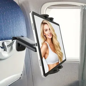 New Airplane Tablet Holder Travel Train Seat Cupboard Bar Handfree Foldable Phone Bracket Stand Desk Edge Grip 360 Rotation