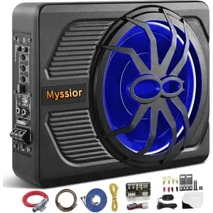 2026 Ultra-Slim 10" 800W Underseat Subwoofer with LEDs & Built-in Amp for All Cars