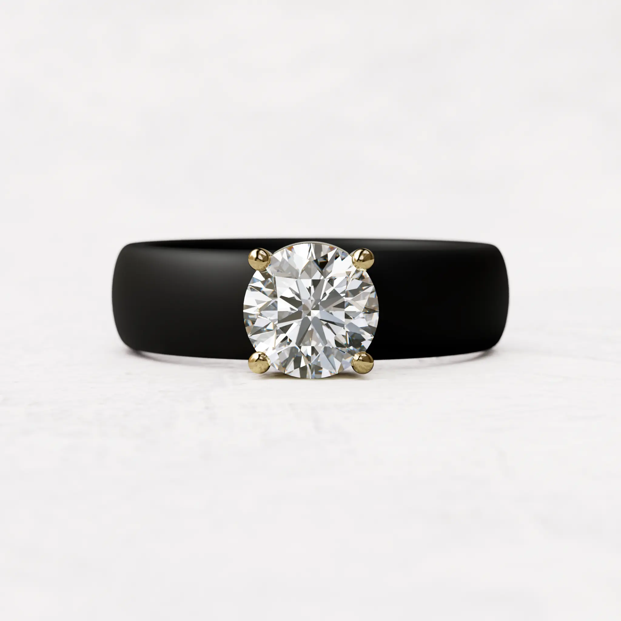 Round Moissanite Silicone Ring | 1 Carat
