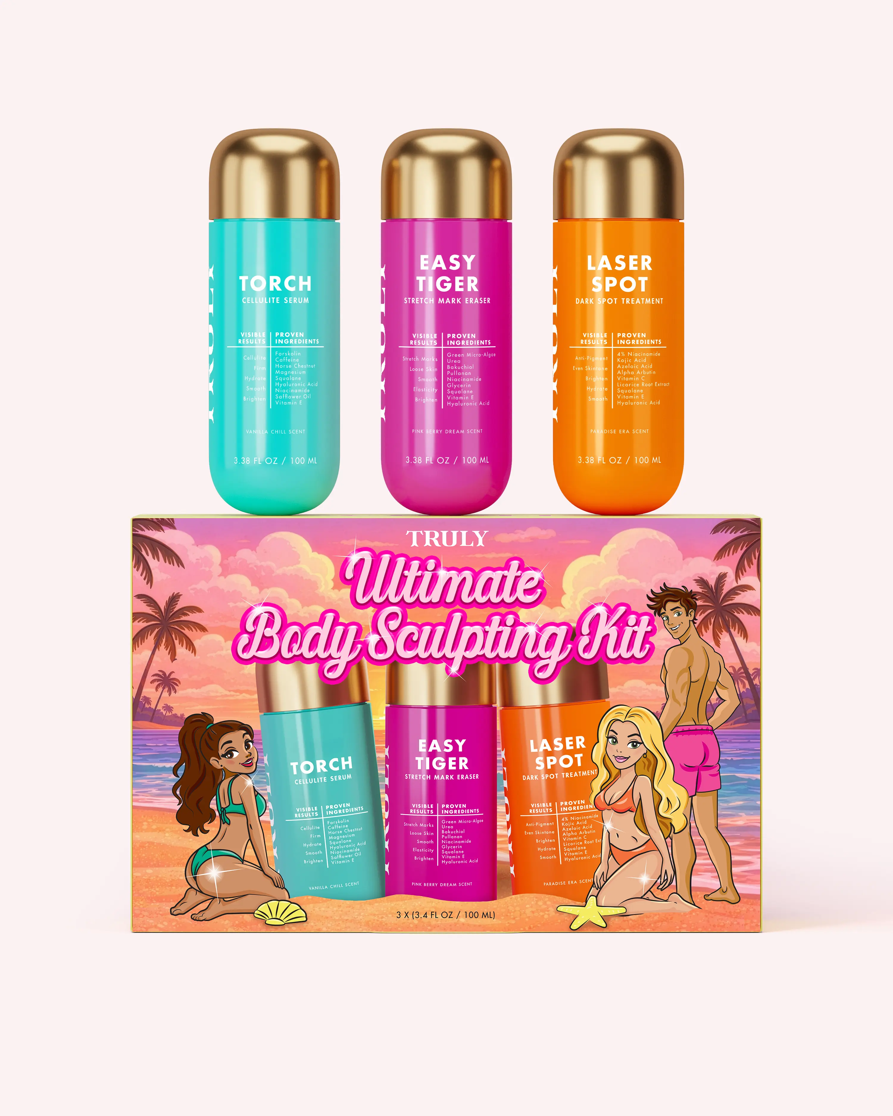 Ultimate Body Sculpting Kit - Clinically Proven Body Treatment - Includes Cellulite Serum, Stretch Mark Eraser & Dark Spot Corrector to Visibly Firm Skin