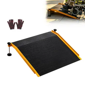 【DealsForYouDays】VEVOR Threshold Ramp for Doorways, 26.4 x 31.9 in, Platform Aluminum Wheelchair Ramp with Adjustable Height, Non-Slip Door Threshold Ramps, 400 lbs Load Capacity, for Home Steps, Wheelchairs, Walkers
