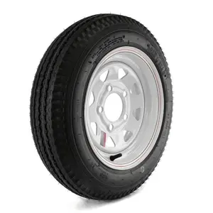Kenda 274444 Loadstar Trailer Tire & 5-Hole Custom Spoke Wheel, 480-12 LRC