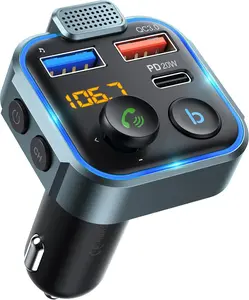 Bluetooth Audio Receiver, 1 Piece Wireless FM Transmitter, Car Bluetooth Transmitter, Input Bluetooth,with USB ports, suitable for Summer Gift