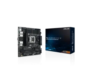 ASUS Pro WS B850M-ACE SE AMD AM5 B850 mATX MicroATX Business motherboard, PCIe 5.0 x 16, DDR5, 2x PCIe 5.0 M.2, PCIe 5.0 MCIO, U.2, 10G & 2.5G LAN, USB4, ASUS Control Center Express Remote Management