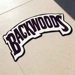 Vintage Arc Letter Shape Rug, Trendy Living Room Non-Slip Mat, High Stretch Soft Velvet Art Pad, Backwoods Irregular Carpet