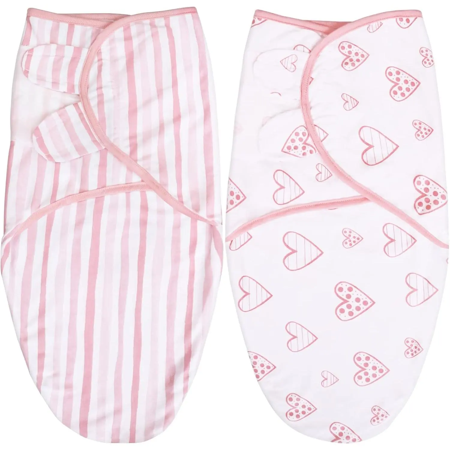 Cotton Swaddle Blankets 2-Pack for 0-3 Months Newborn Infant Girls - Lovely Print Baby Bedding Essentials