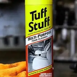 Tuff Stuff 22 oz. Multi-Purpose Foam Cleaner, Thick Foam Lifts Dirt from Car Interiors, Carpets, Upholstery, and Vinyl, Also Cleans Home Surfaces Like Painted Walls, Tile, and Floors, Easy Spray, Wait, and Wipe Application.
