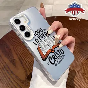 Phone Case Compatible with Galaxy S23 Ultra S24 Plus S25 S22+ Bible Verse Aesthetic Christian Pattern Full Body Protection Anti-Scratch PC Smartphone Cover Cellphone Protective Casing