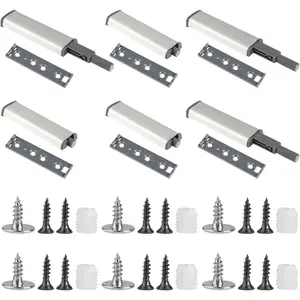 6 Set Pressure Door Openers, Push To Open Door Opener, Cabinet Door Damper, Stainless Steel Door Damper, Automatic Door Opener, Magnetic Catch Cabinet Doors, Door Opener, Cabinet Door Opener with