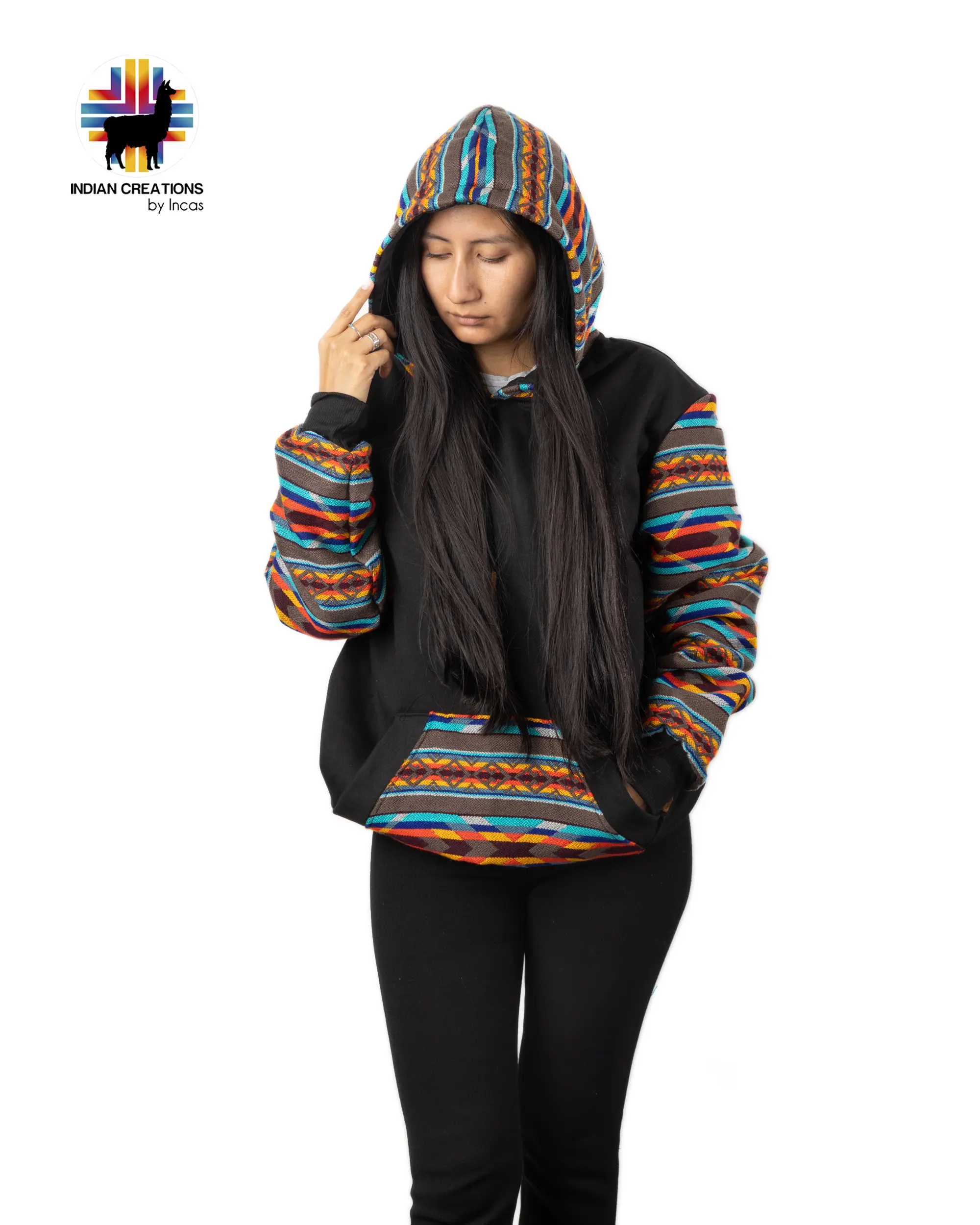 Cotton Hoodie. Handcrafted by Indigenous Hands. Super Soft with Hood. Unisex. Machine Washable. Gift Ideas