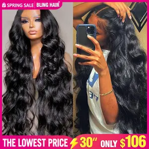 Bling Hair Body Wave 13x6 Lace Front Wigs Human Hair 180% Density Body Wave Lace Front Wigs Human Hair Pre Plucked Wigs Human Hair Wigs 13x4 HD Lace Frontal Wigs