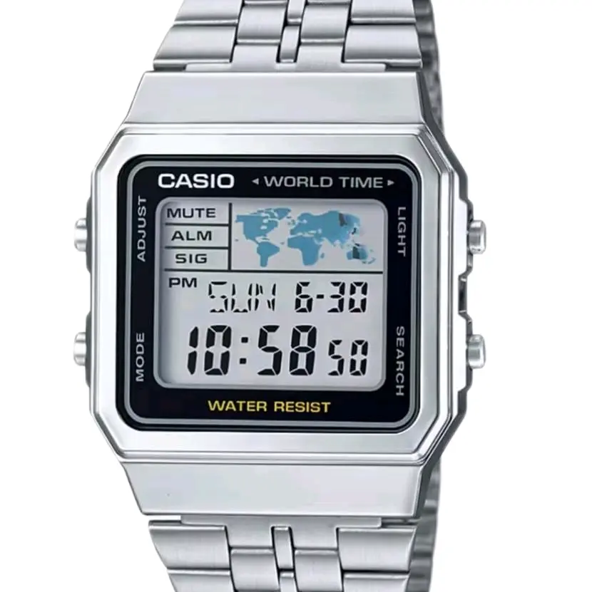 A500WA-1 New Casio silver Vintage big Screen men' s latest watch