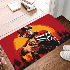 1PC Arthur Morgan The Fearless Outlaw Anti-Slip Doormat Kitchen Mat Hallway Carpet Welcome Rug Bedroom Decorative