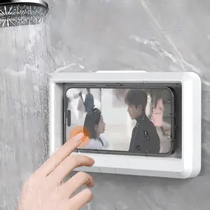 Waterproof Bathroom Phone Holder, 360 Degree Rotating Shower Phone Stand, Touch Sensitive, Fog-Resistant, Easy Install, Compatible with 6.8 Inch Phones