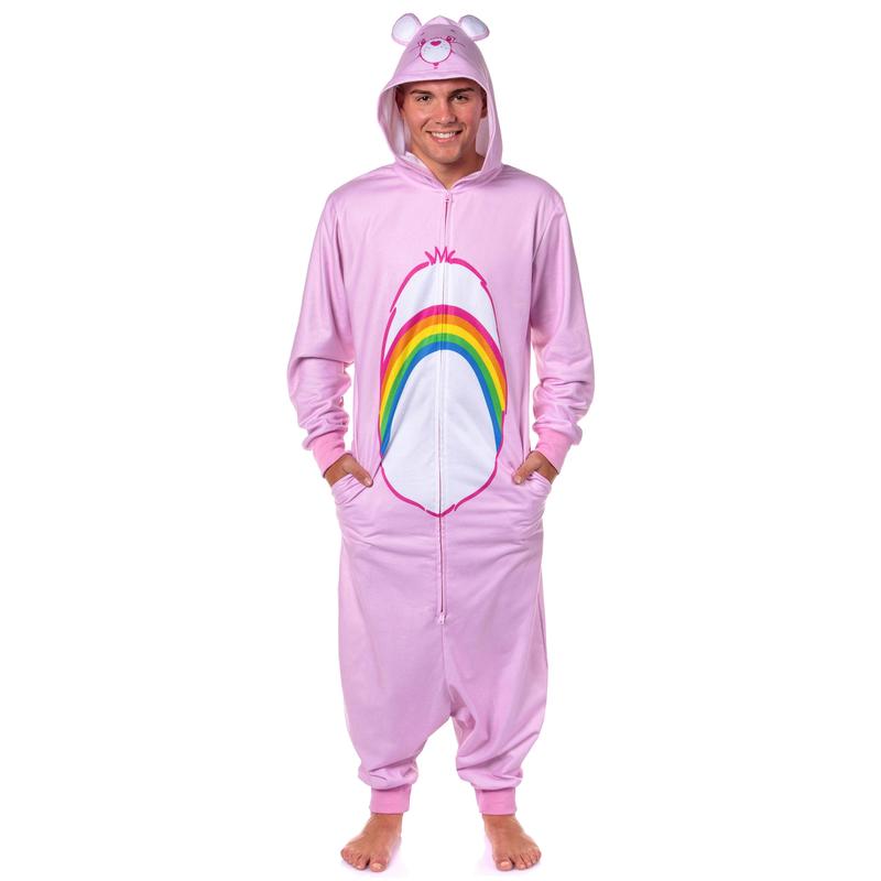 Care Bears Hooded Union Suit Footless One Piece Costume Pajama For Men or Women