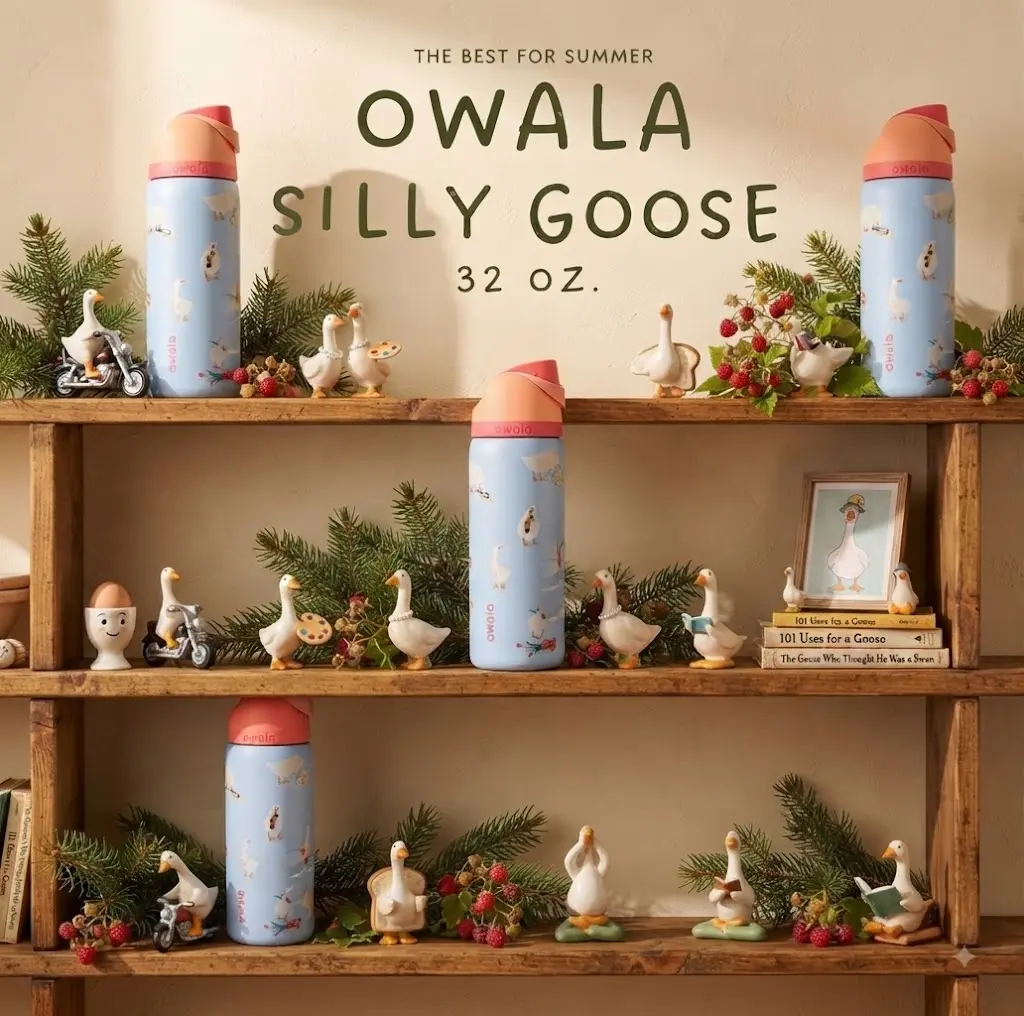 Owala UO Exclusive Silly Goose FreeSip 32 oz Water Bottle, 24-hour insulation, suitable for daily use, gift for mom