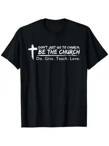 Faith T-shirt Is Not Just for Church Scripture T-shirt-100 Cotton Short-sleeved Shirt with Cross and Matthew 2819-20 Inspiration S-XXXL Size Suitable for Church Activities and Casual Wear Local Community Stores in Stock Quick Release Soft Cotton