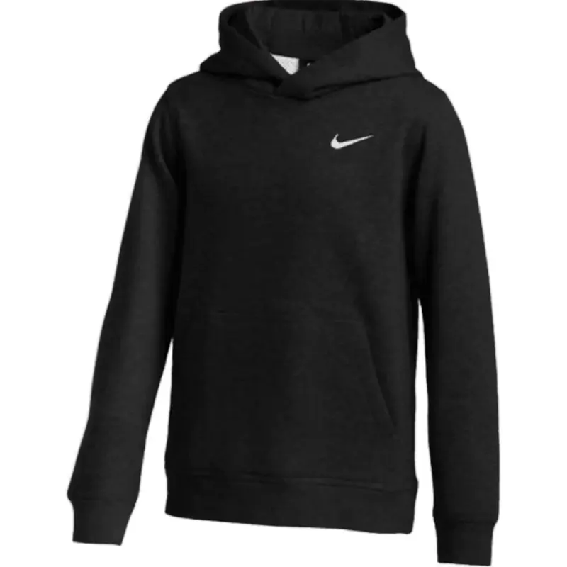 NIKE Women's Club Fleece Sweatshirt, Plain Black Pullover Hoodie Top, Comfortable for All Day Wear, Sweatshirts, Tops