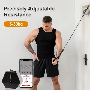 TOUSAINS HIVEGYM Smart Portable Cable Machine, 3–30kg Adjustable Resistance, Full-Body Home Gym Equipment, App Tracking,  Multifunctional Strength Training for Travel & Home