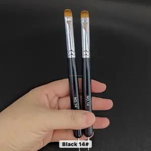 Size 16 or Size 10 Sable Brush 2 Way Acrylic Professional French Manicure Clean-up Brush: Nail Art Poly Gel Blending Brush and Nail Dotting Pen Cutics Polish