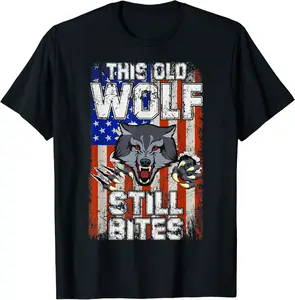 Funny Wolf Flag Graphic Grandma Grandpa Tshirt Plus Size T-Shirt - Tylerjame Shop 72B0993DB6HZ