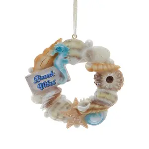 Beach Vibes Seashell Wreath Ornament