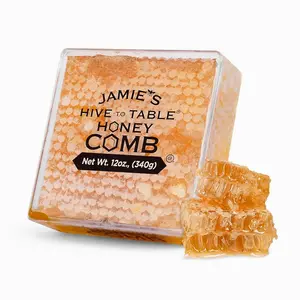 Jamie's Hive To Table 100% Raw Honeycomb, 12 Oz – All-Natural Pure Georgia Honeycomb, No Additives or Preservatives, Non-GMO