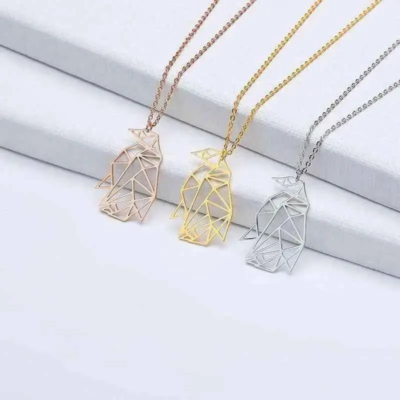 Three For You Penguin Pendant Necklace