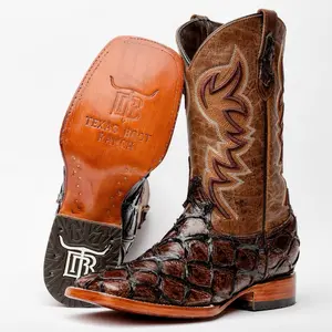 Chocolate Brown Jumbo Boots - Square Toe