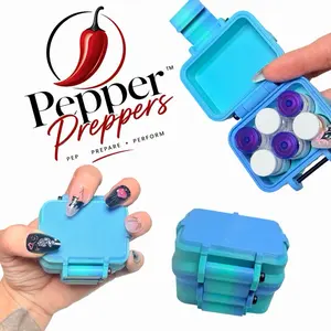 PepperPreppersTM 3ML Peptide Storage Case - Ocean Meadow Color - 6 Vial Slot Organizer, Fits 6 3ml Bottles, Ideal for Fridge or Travel