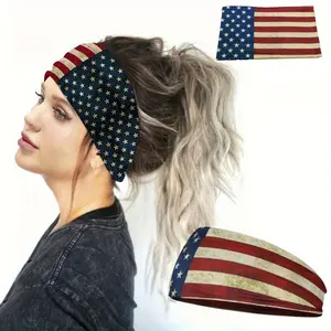 1pc American Flag Bandana Hairband Headband for Women, Hair Accessories Stretch No Slip Hair Wraps Yoga Running Workout Head Band