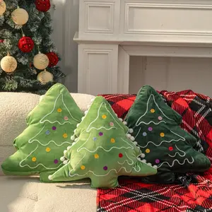 Christmas Tree Pillow Sofa Cushion, Living Room Nap Rest Pad, Plush Decoration Ornament Doll Christmas Gift, 1pc Festive Home Decor