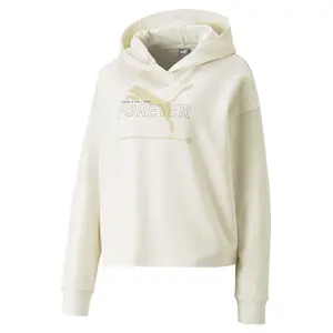 PUMA Womens Essentials Better Graphic Hoodie Casual Outerwear Casual Pockets - Off White
