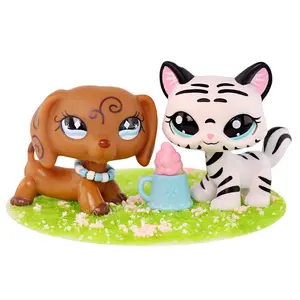 2-3 PC Bobble Head Mini Pet Figures Set - Cute Cat & Dog Collectible Toys with Accessories, Kids & Collectors, Ages 4+