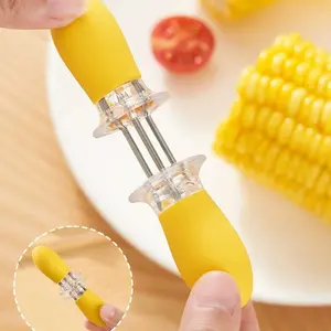 2 Pairs Heat-Resistant Corn Skewers, Food Grade Stainless Steel Insulated Forks, Safe Storage Portable Meal Forks for Home Use