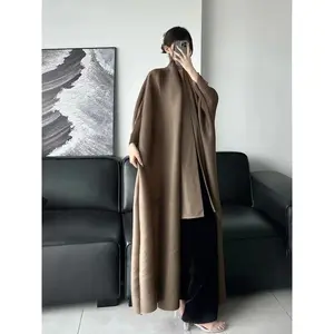Grace in Gold Brown Abaya (Fashion wear Abaya, Modest wear Abaya, Abaya outfit) Breathable Solid abayas