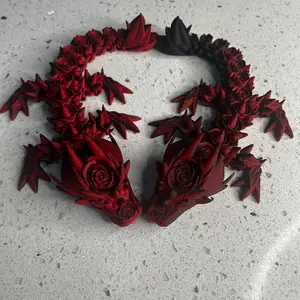 Twin Rose Dragons 3D Printed Decor Set Room Ornaments