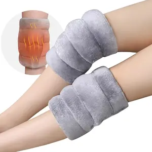 REVIX Microwavable Heating Pad for Knee with Velcro Straps A Set of 2, Heat Wrap with Natural Seeds Filling for Shin, Elbow