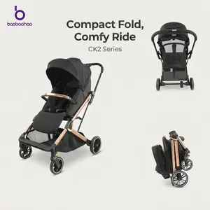 Baobaohao CK2–Cream Baby Stroller, 360° Rotating 2-Way Seat, One-Hand Quick Fold, High View Infant Carriage for Newborn, Lightweight Travel Pram multifunction, Strollers For Babies