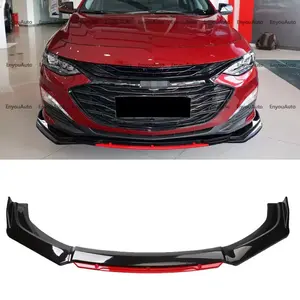 Front Bumper Lip Spoiler Splitter Gloss Black Red For Chevrolet Malibu Universal