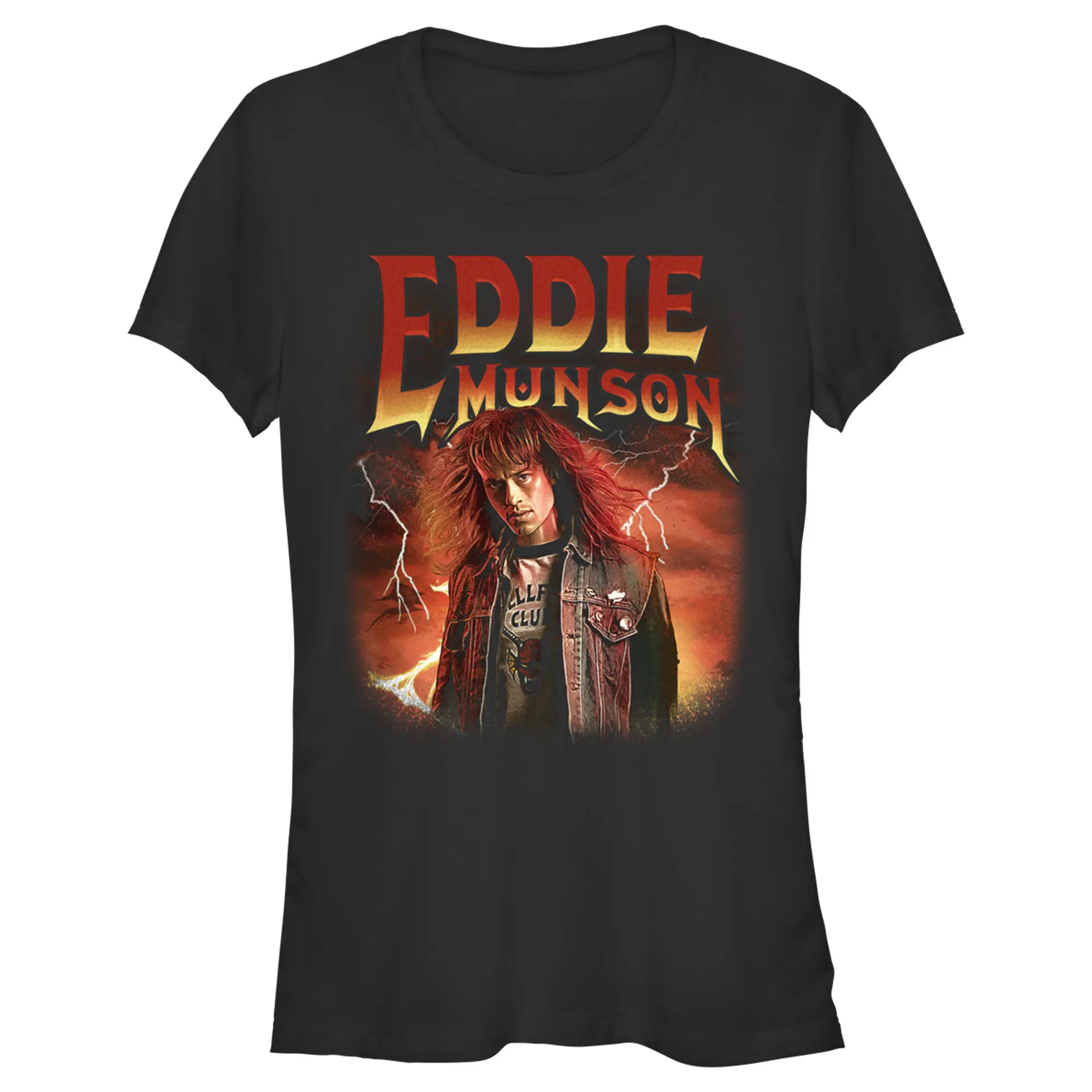 Juniors Womens Stranger Things Eddie Munson Metalhead T-Shirt