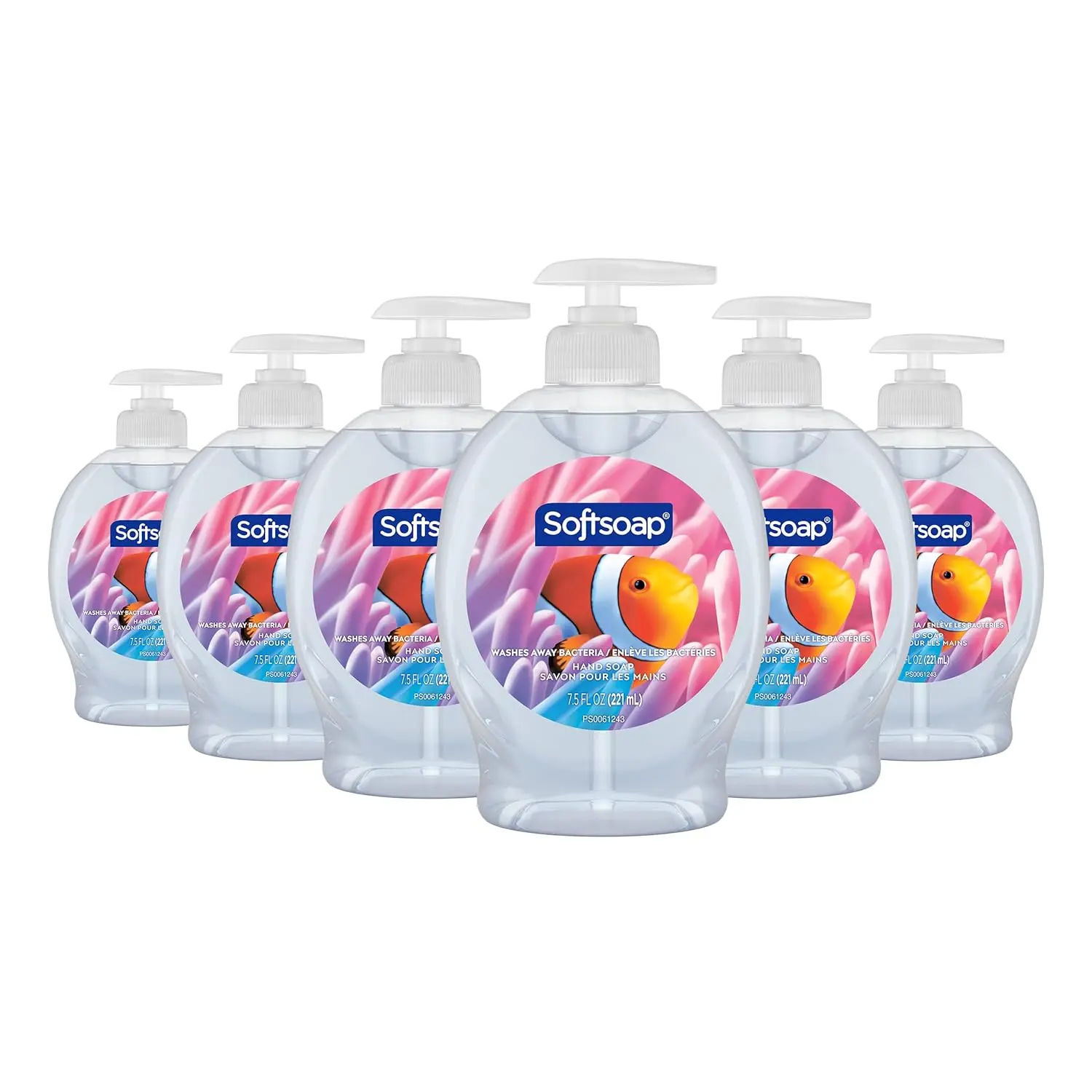 Softsoap Liquid Hand Soap, Aquarium Series, (Pack of 6) 7.5 Fl Oz Bottles – Gentle Moisturizing Hand Wash, Fun Fish-Themed Design, Fresh Clean Scent, Family-Friendly Soap for Bathroom & Kitchen