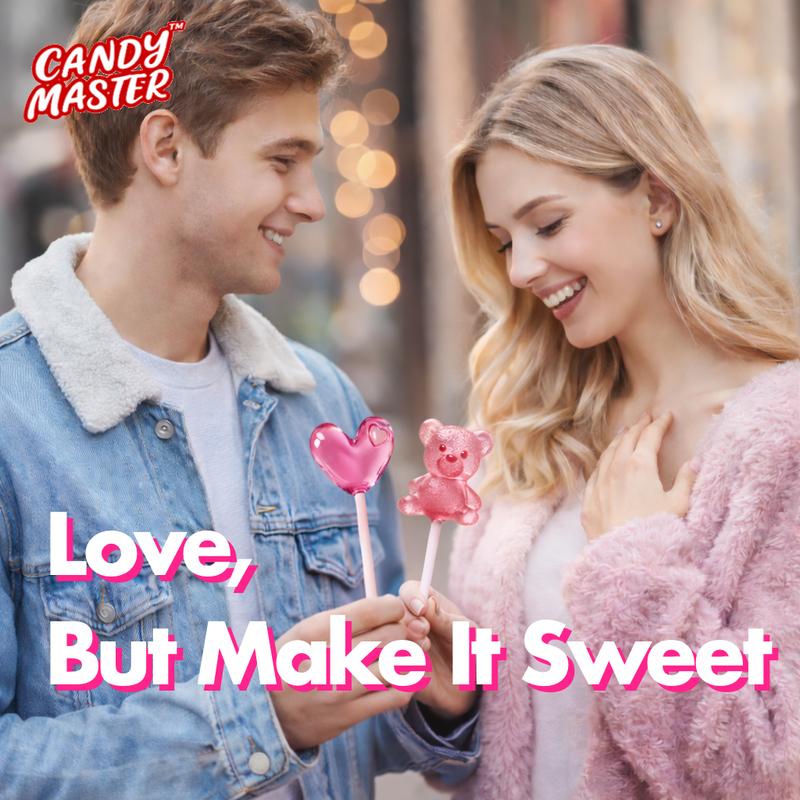 Candy Master MeCandy 4D Music Lollipop | linus lollipop | Bone Conduction Tech | 4D Bear/Strawberry/Dinosaur/Heart Shapes | Sugarfree, Fruity Flavor | Halal Certified | Healthy Valentine's Day Gift