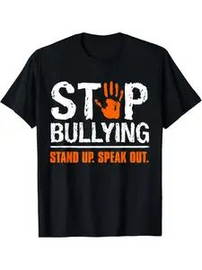 Stop Bullying T-Shirt - Stand Up Speak Out Unity Day Orange Tee with -Bullying Message, All-Season Fit for, Workplace & Bully Awareness (' & ')