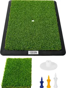FODESAN Golf Swing Trainer Mat for Practice & Training – Replaceable Turf Surfaces, Non-Slip Rubber Base for Indoor/Outdoor Use, Includes Tees – Ideal for Golfers, Beginners & Pros